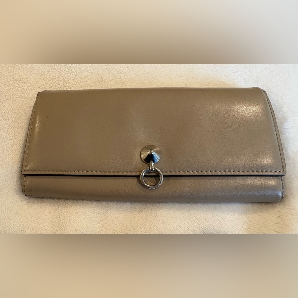 Fendi Taupe Leather Wallet
